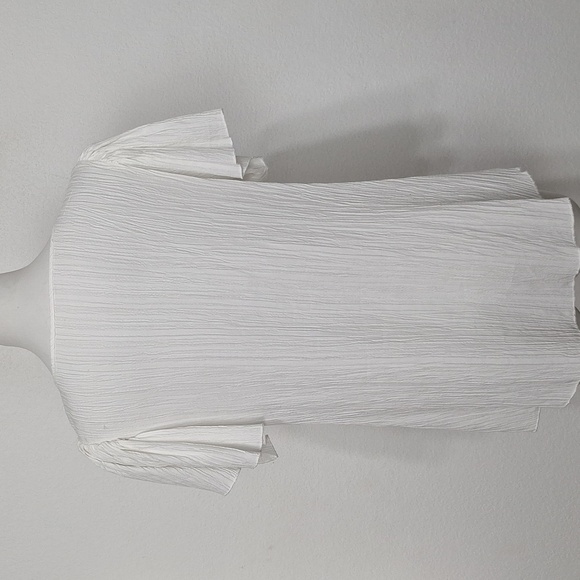 White Boho Multicolor Bohemian Hippie Crochet Square Neck Peasant Blouse Size L - Picture 9 of 13